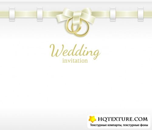 Gentle Wedding Invitations Vector