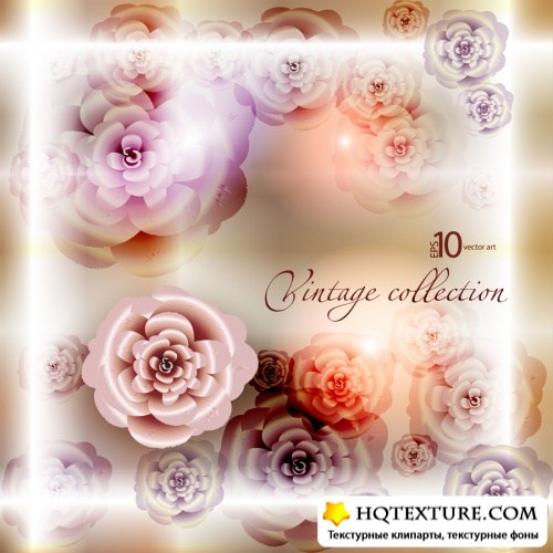     | Vintage background with flowers