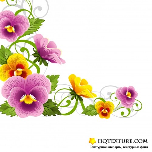 Gentle floral patterns with pansy 