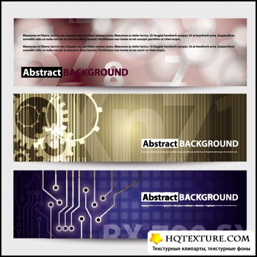 Abstract Techno Banners Vector 2