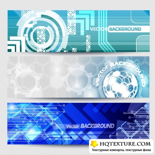 Abstract Techno Banners Vector 2