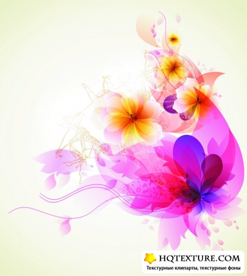 Abstract Color Flowers Vector 2