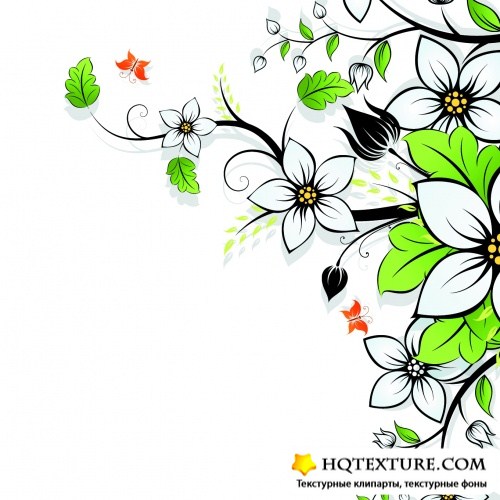 Simple Floral Backgrounds Vector