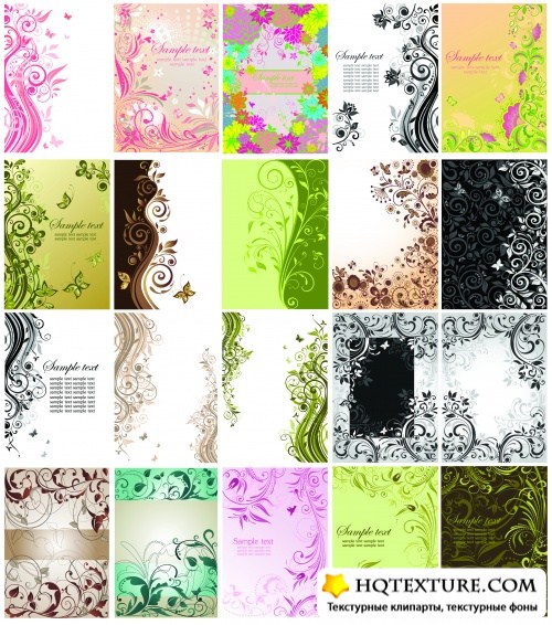 Floral Cards Vector Collection