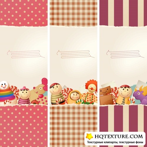 Toys and paper - vector banners