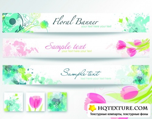 Floral Banners Vector 3