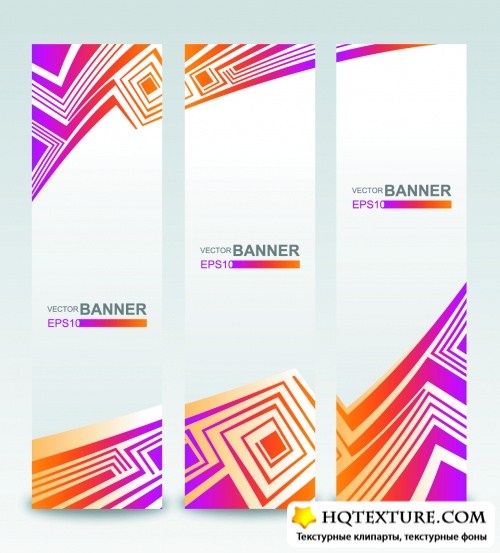 Color Techno Banners Vector