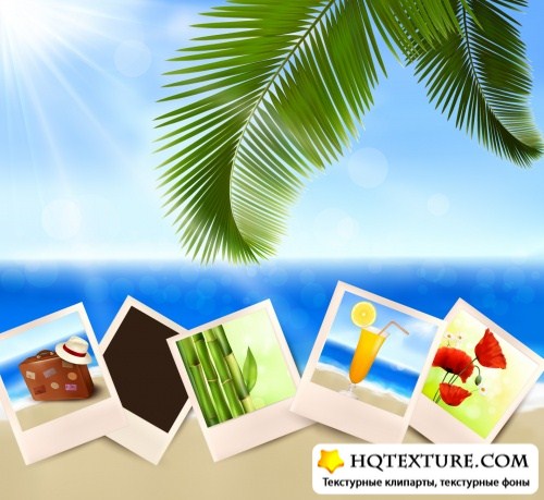 Summer Tropical Memories Cards Vector 