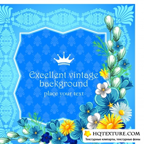    | Frame with flowers luxurious background vector
