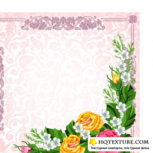    | Frame with flowers luxurious background vector