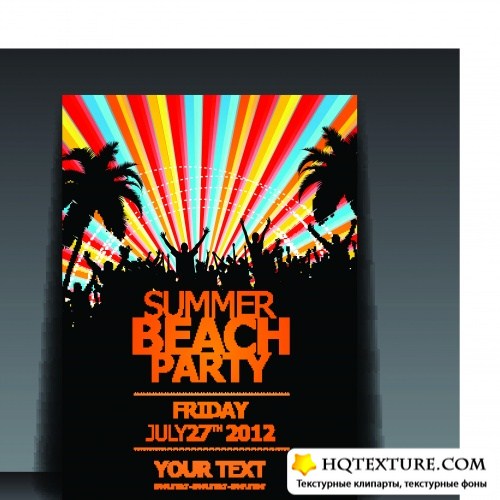     | Summer beach party flyer vector