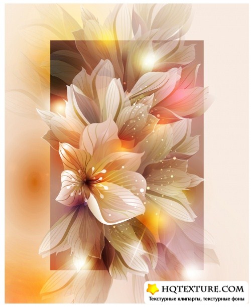 Abstract Flowers Backgrounds Vector 4