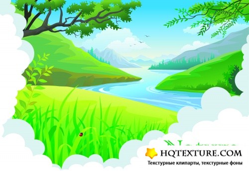 Summer Nature Cards Vector 