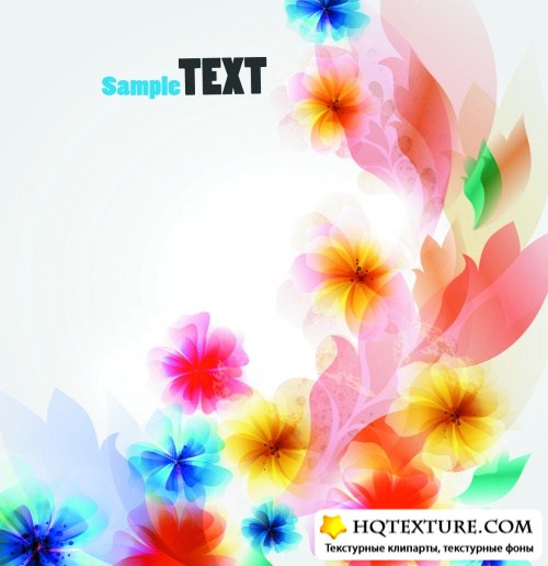 Color Abstract Flowers Banners Vector 