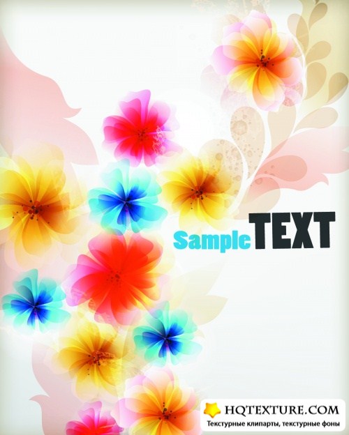 Color Abstract Flowers Banners Vector 