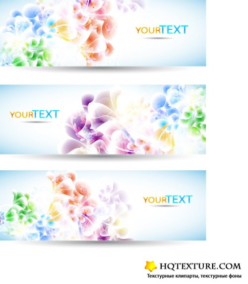 Bright floral banners   