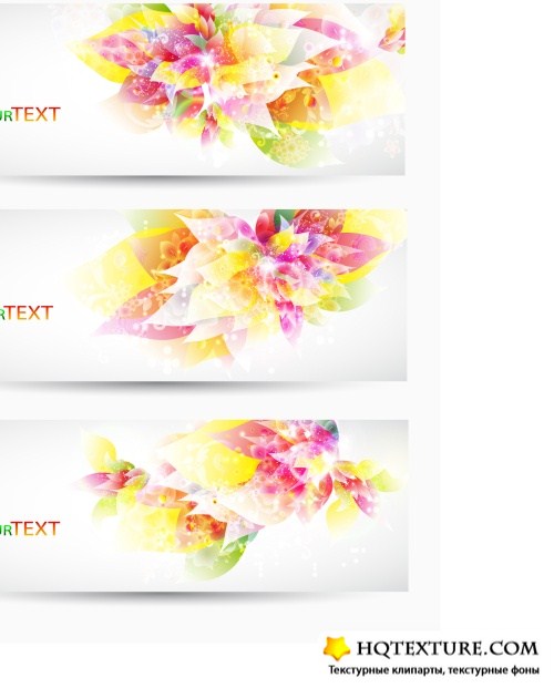 Abstract floral design banners