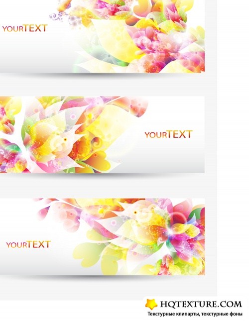 Abstract floral design banners