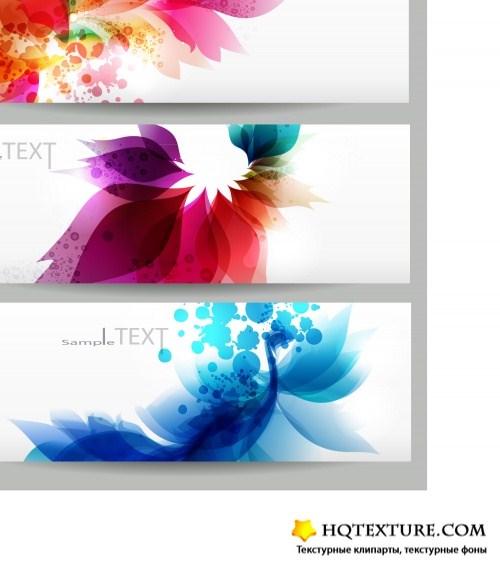 Bright abstract banners set