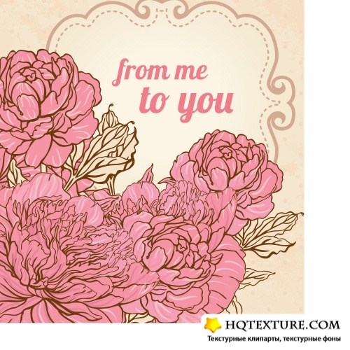 Retro floral invitation card