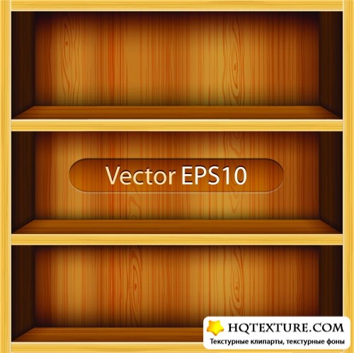 Wooden Shelves Vector