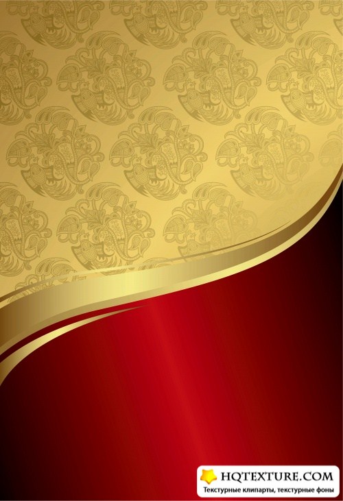 Stock: Gold and Red Floral Royal Background