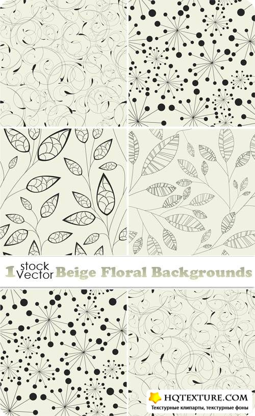 Beige Floral Backgrounds Vector