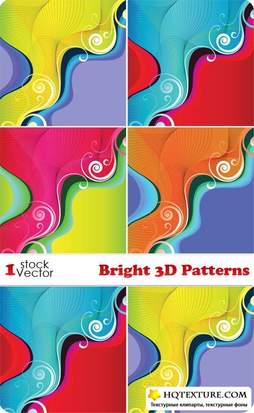 Bright 3D Patterns Vector