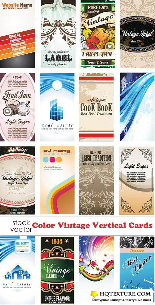   - Color Vintage Vertical Cards 