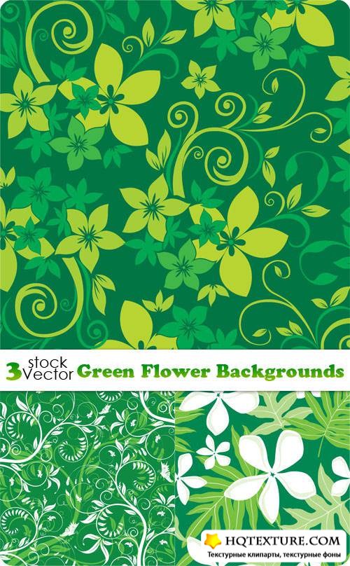 Green Flower Backgrounds Vectors