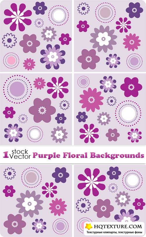Purple Floral Backgrounds Vector