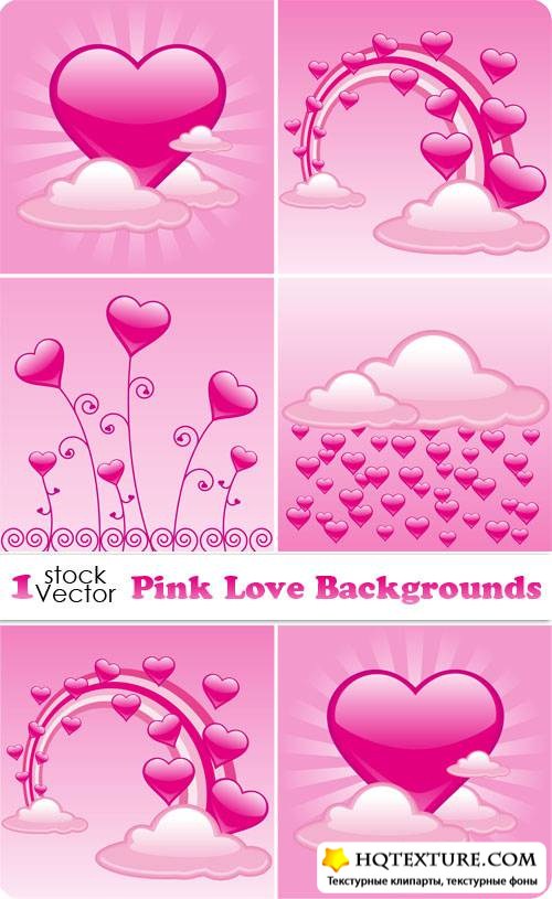 Pink Love Backgrounds Vector