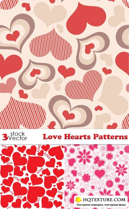 Love Hearts Patterns Vector