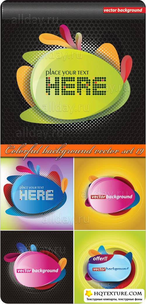     | Colorful background vector set 19 