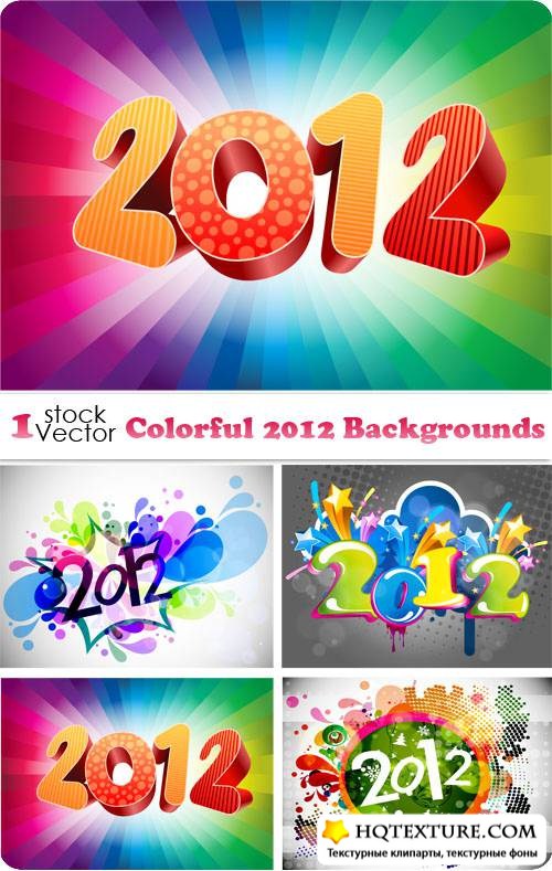 Colorful 2012 Backgrounds Vector