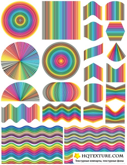 Design elements in rainbow colors