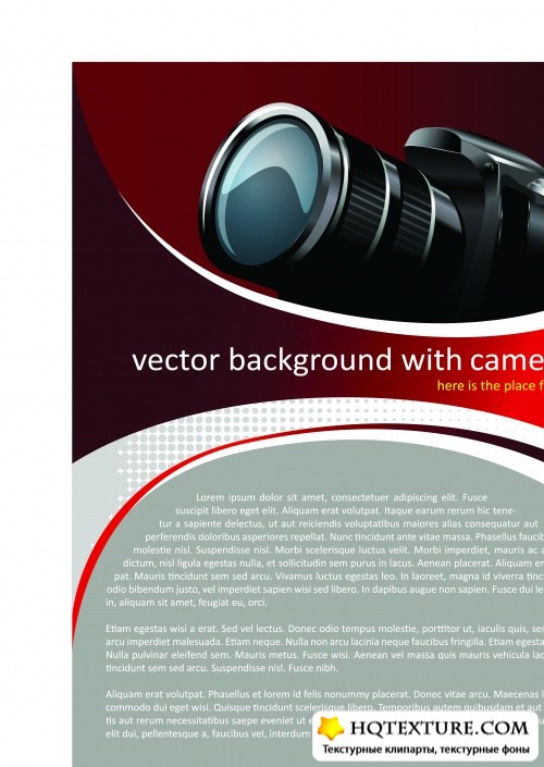    | Background with digital camera vector