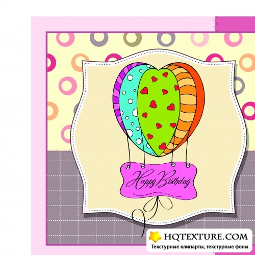       | Bright colored happy birthday card vector