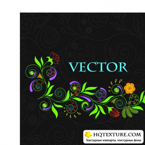    | Colored floral background vector 