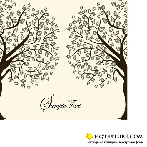 Trees silhouette card