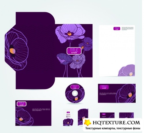 Corporate Style Floral Templates Vector