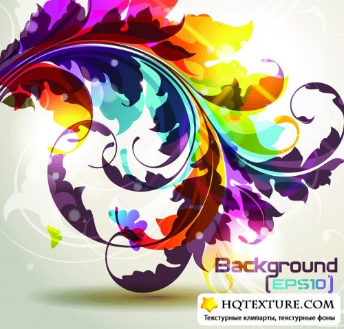     | Background with floral elements vector set 3