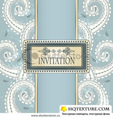     | Vintage menus and invitations vector background