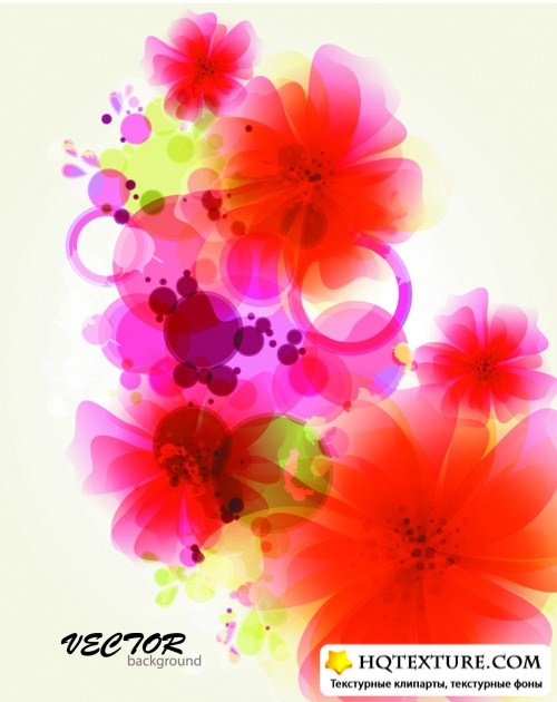 Color Abstract Flowers Vector