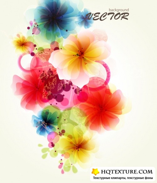 Color Abstract Flowers Vector