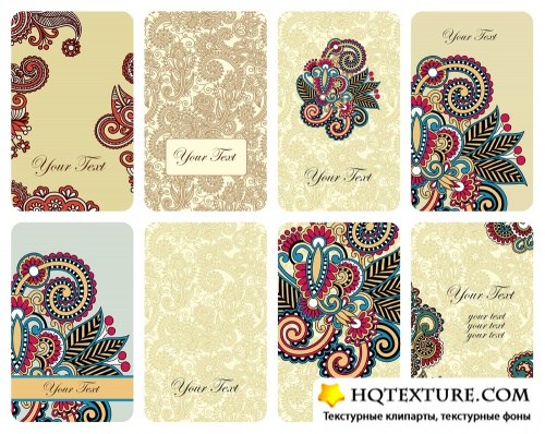 Ornamental floral cards