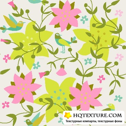 Birds and flowers background