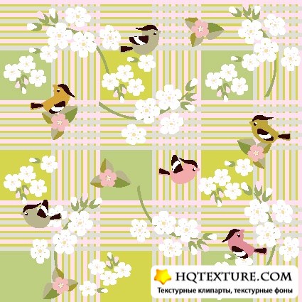 Birds and flowers background