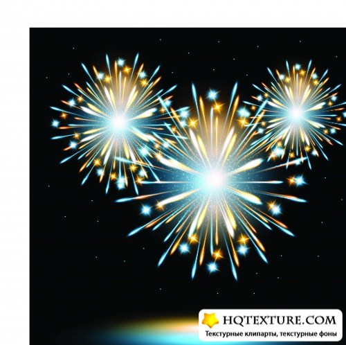   | Colorful fireworks vector