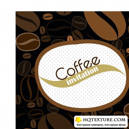     | Coffee invitation card vintage vector